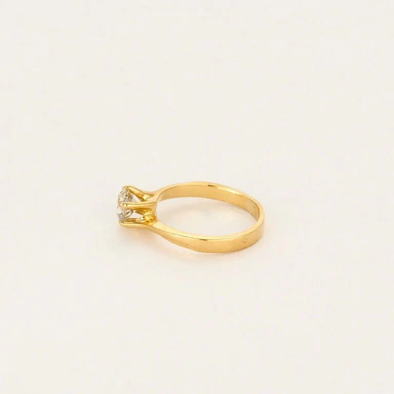 Solitaire in yellow gold and diamond - Image 4