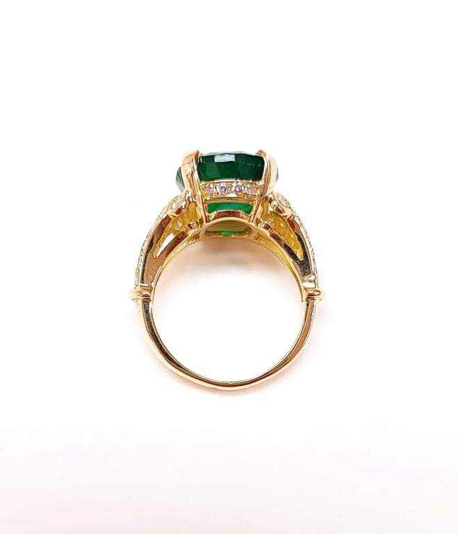 Emerald diamond ring - Image 6