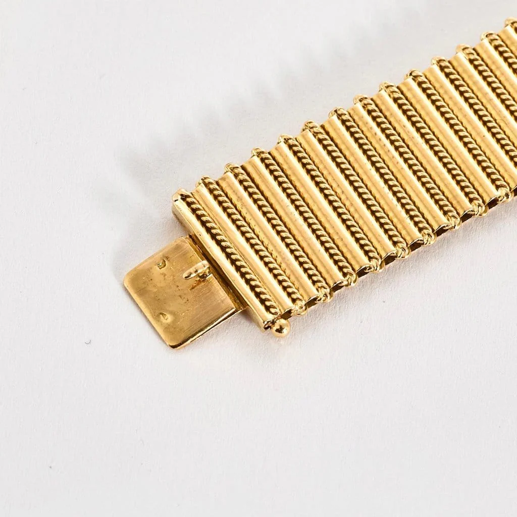 Yellow gold articulated bracelet - Image 4