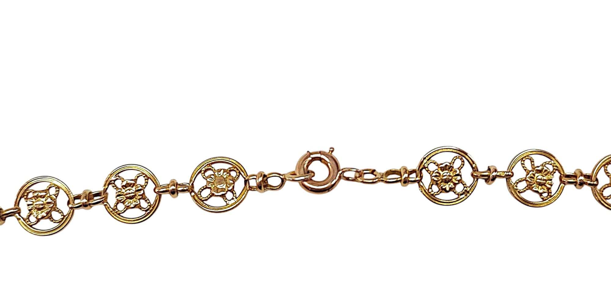 Yellow gold filigree necklace - Image 2