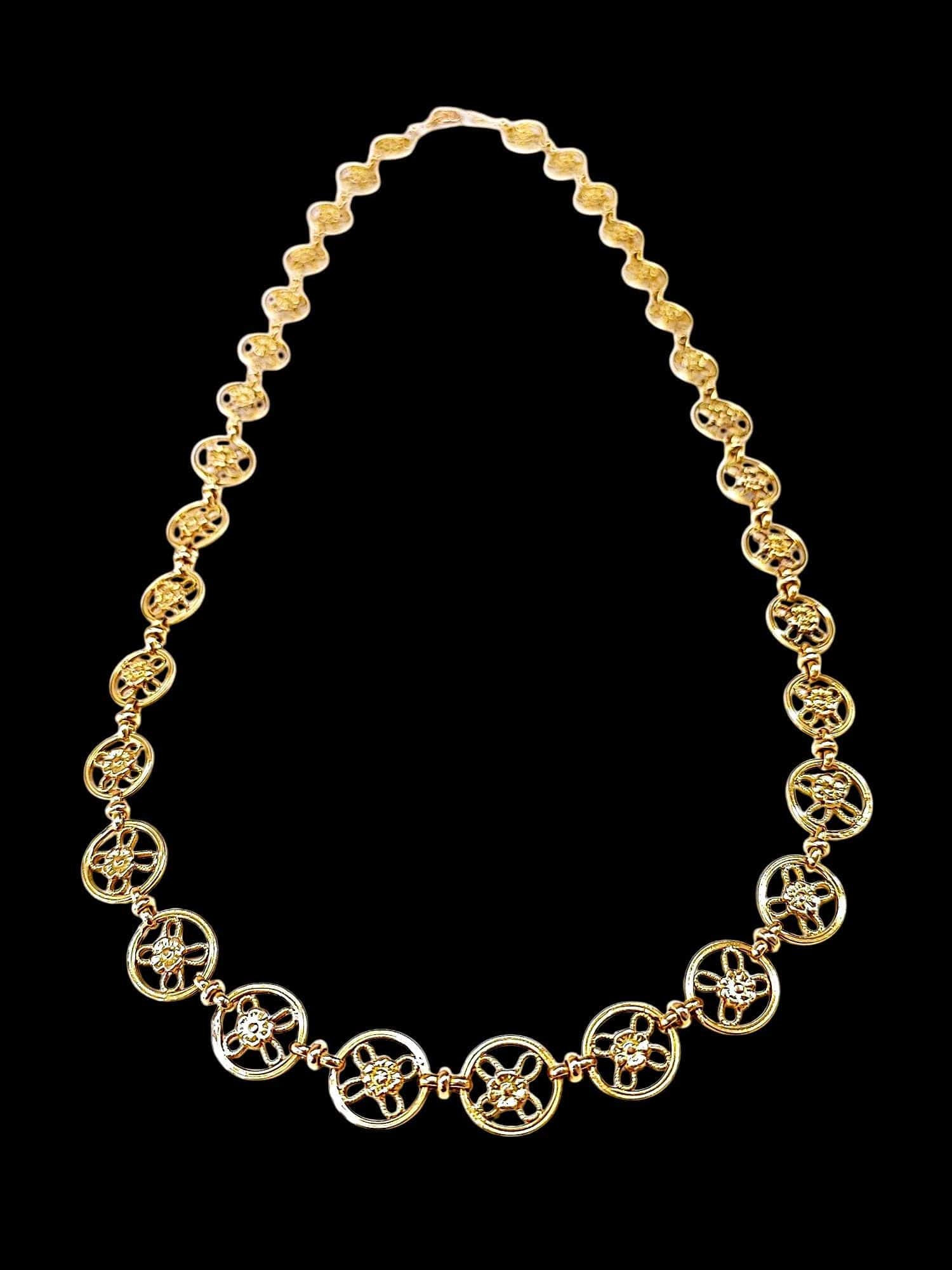 Yellow gold filigree necklace - Image 3