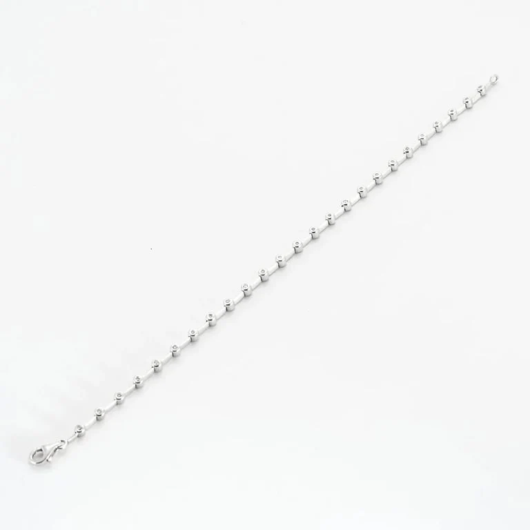 White gold diamond river bracelet