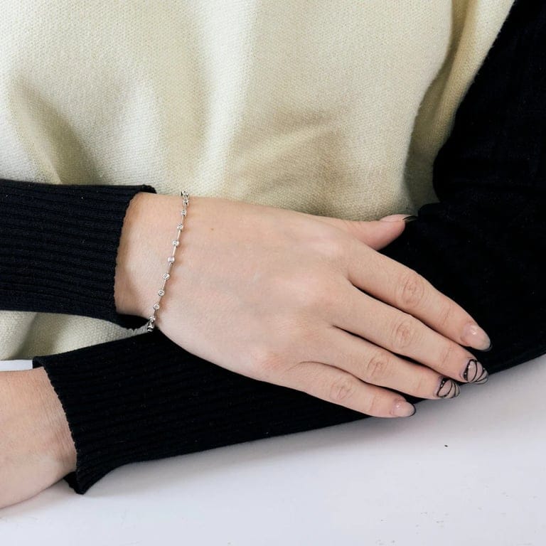 White gold diamond river bracelet - Image 2