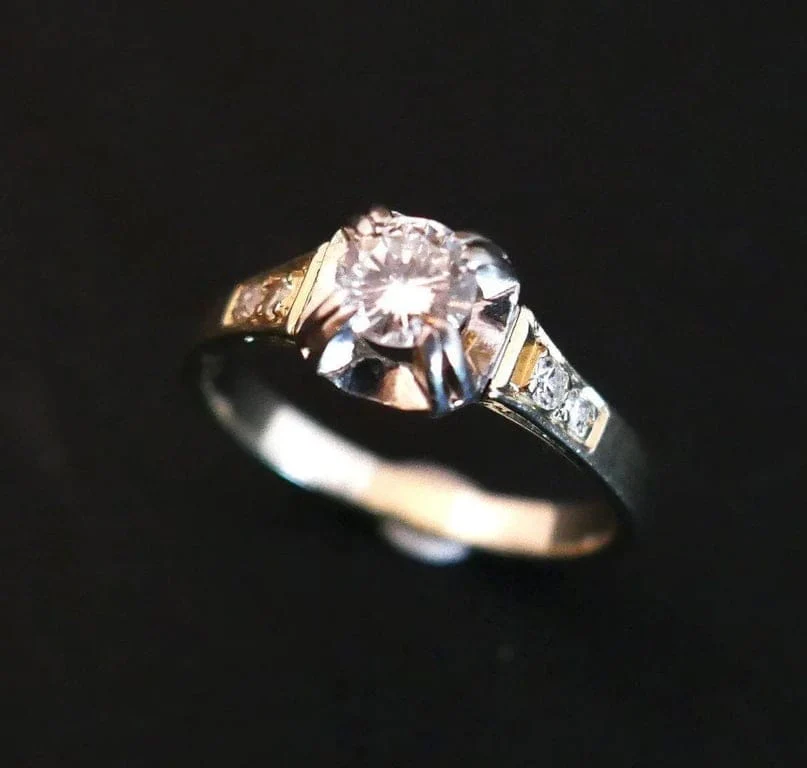 Diamond Solitaire Ring, Art Deco - Image 3