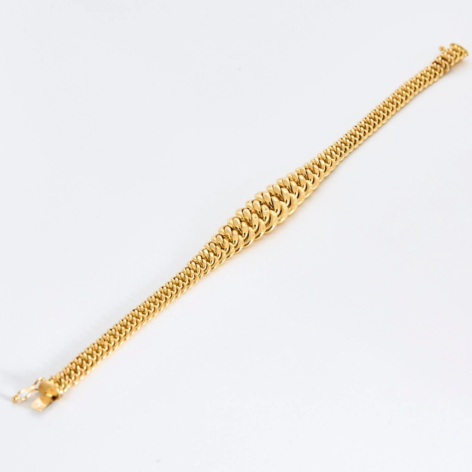 Yellow gold American mesh bracelet - Image 4