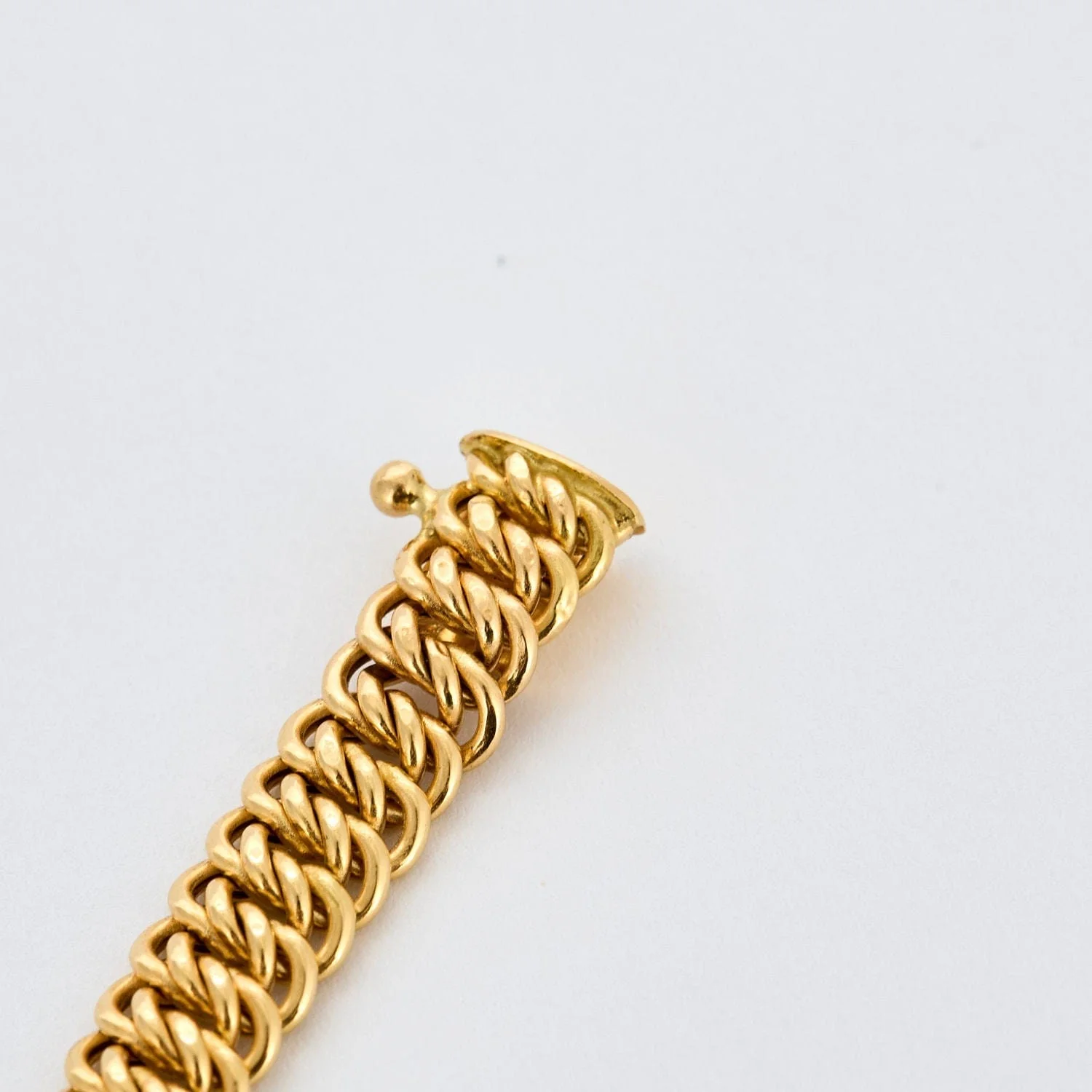 Yellow gold American mesh bracelet - Image 6