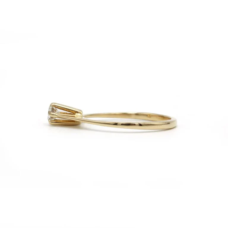 Solitaire - Yellow gold and diamond - Image 2