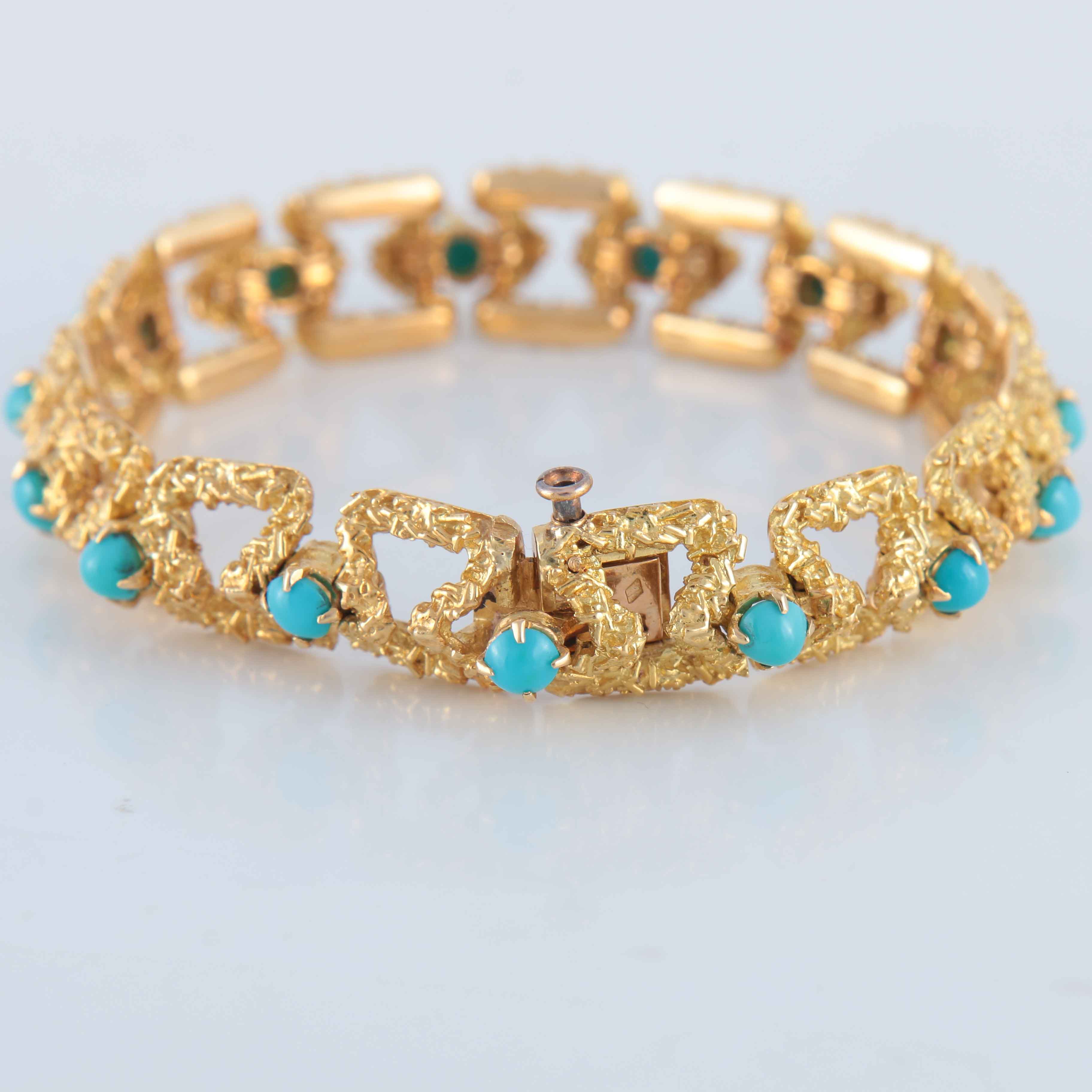 Old bracelet Mauboussin yellow gold turquoise - Image 2