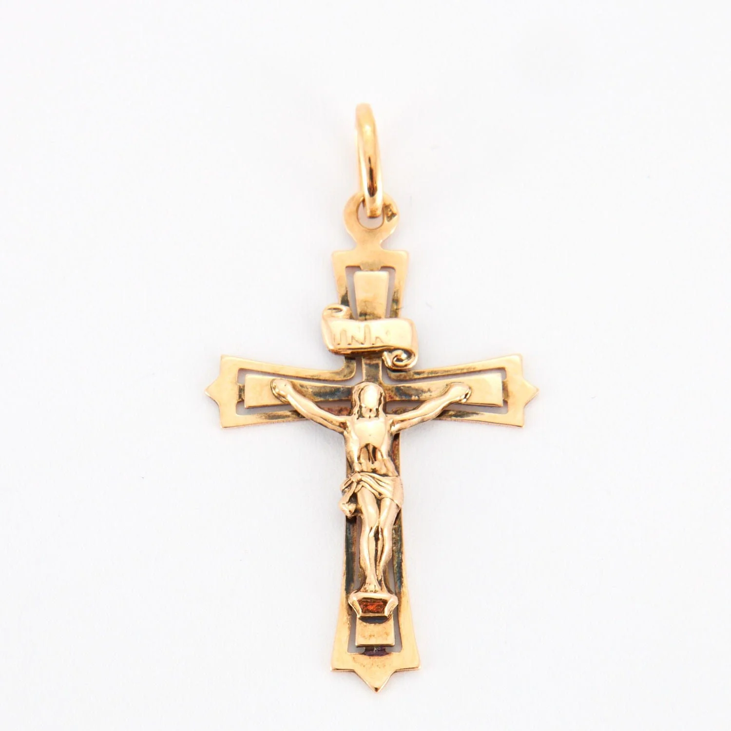 Cross pendant in yellow gold - Image 2