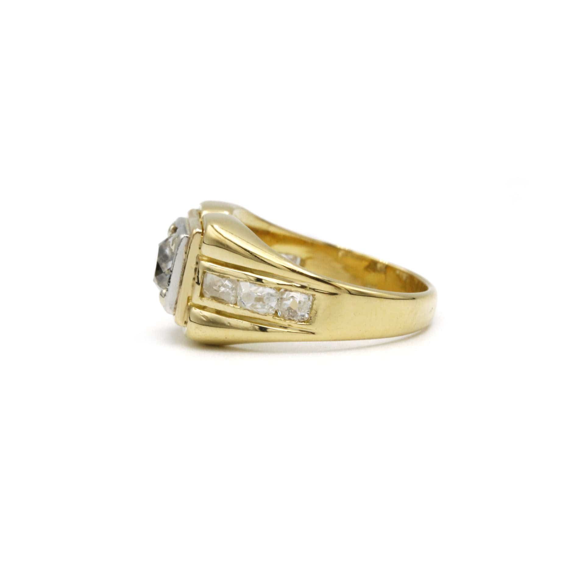Yellow gold and diamond ring - Image 2