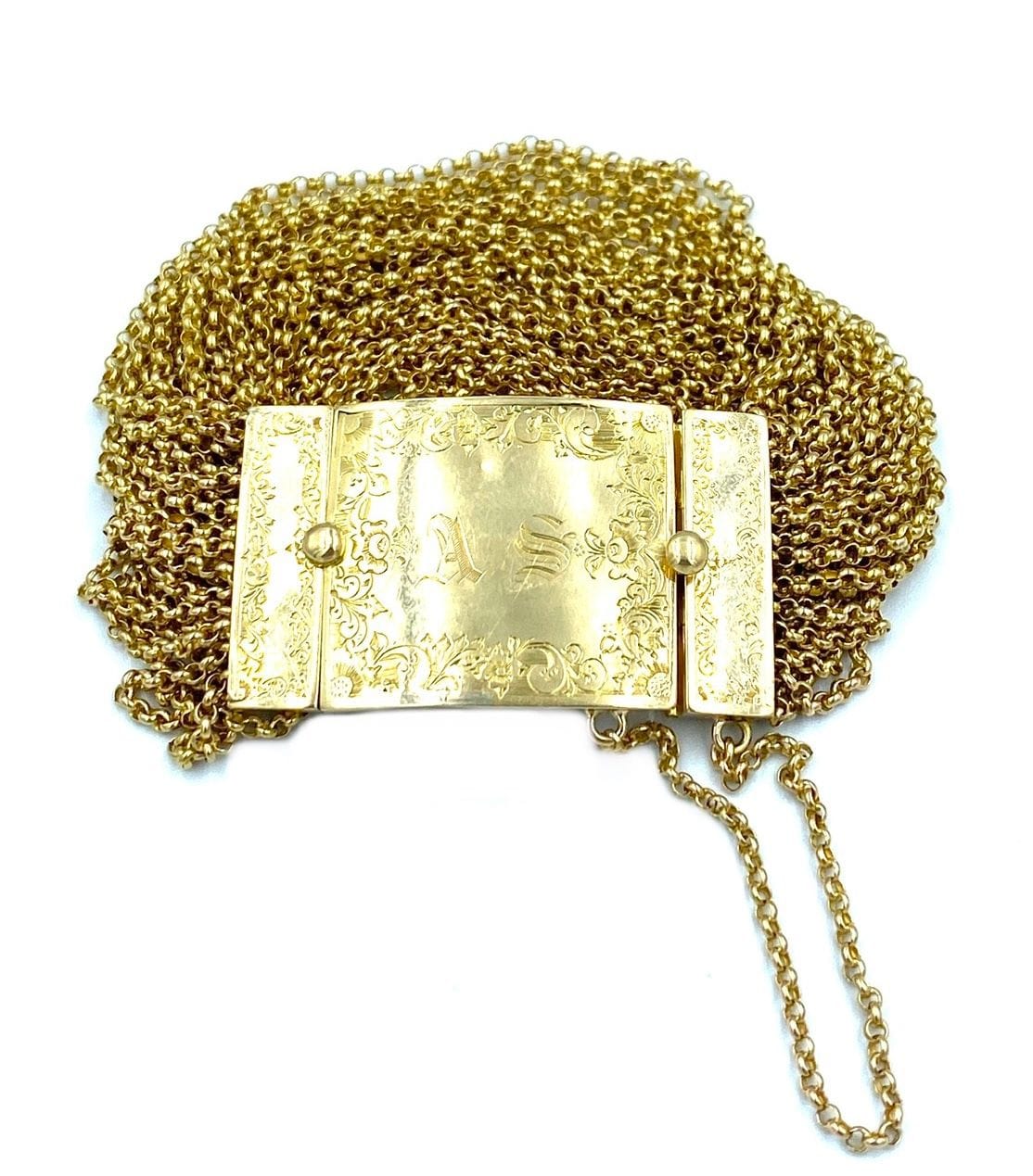 19th century multi-row 18K gold bracelet - Image 2