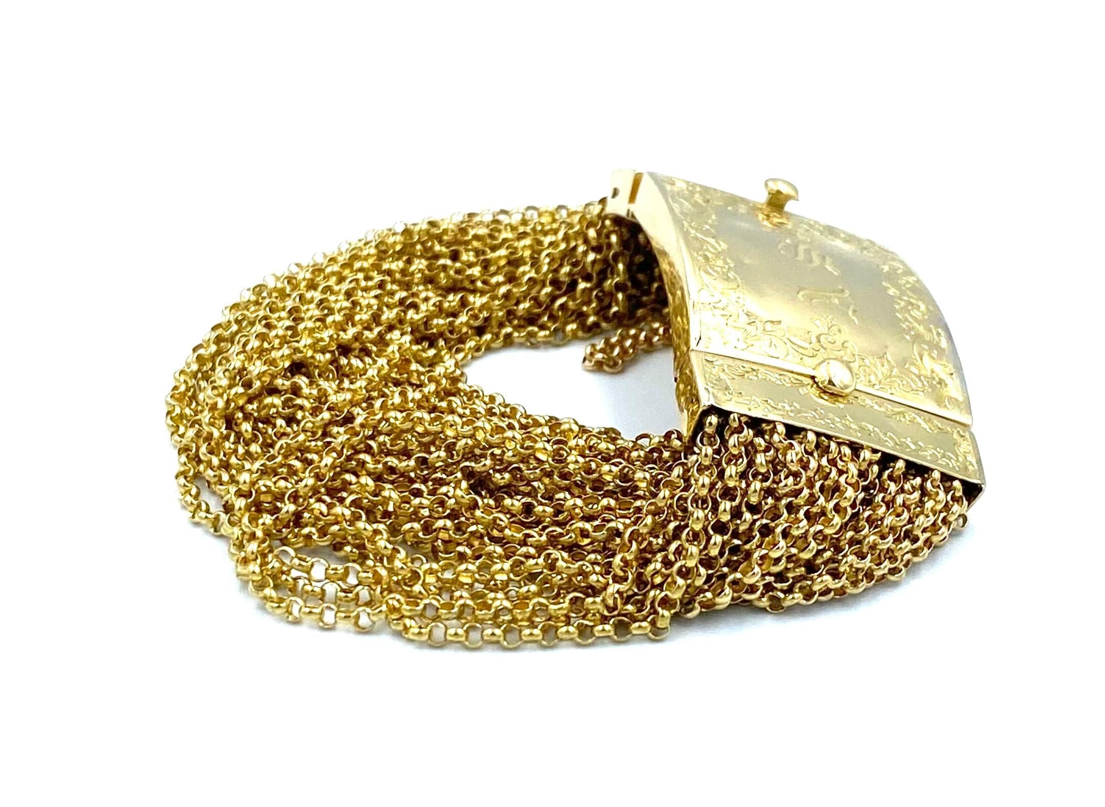 19th century multi-row 18K gold bracelet - Image 4