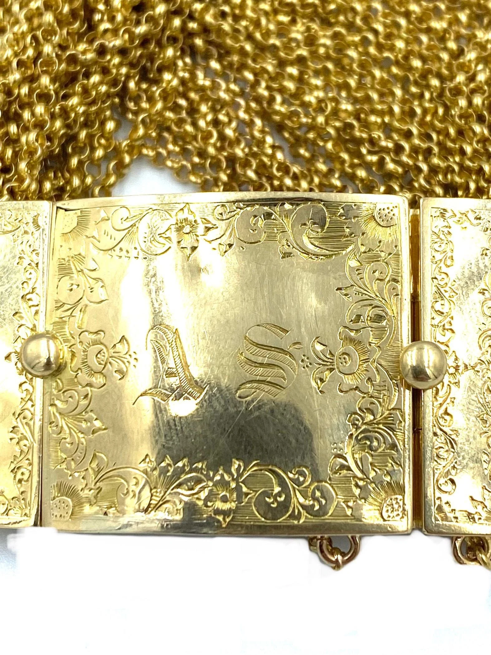19th century multi-row 18K gold bracelet - Image 5