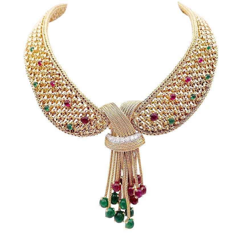 Vintage necklace with interchangeable clips.