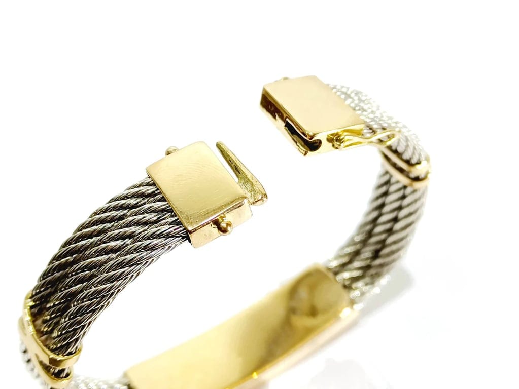 Yellow gold bracelet and silver - Image 11