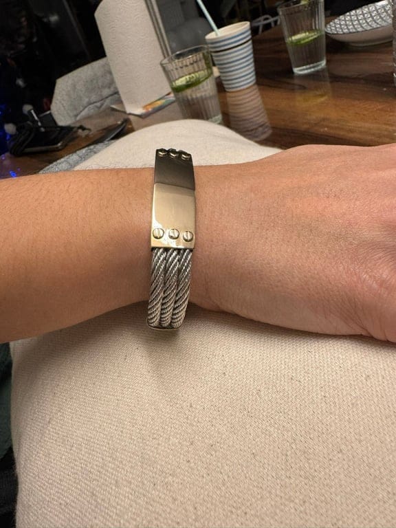 Yellow gold bracelet and silver - Image 12