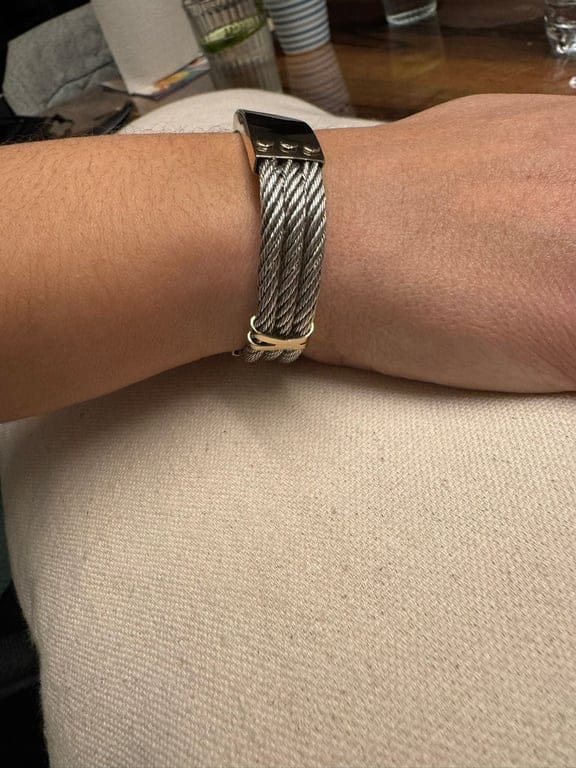 Yellow gold bracelet and silver - Image 13