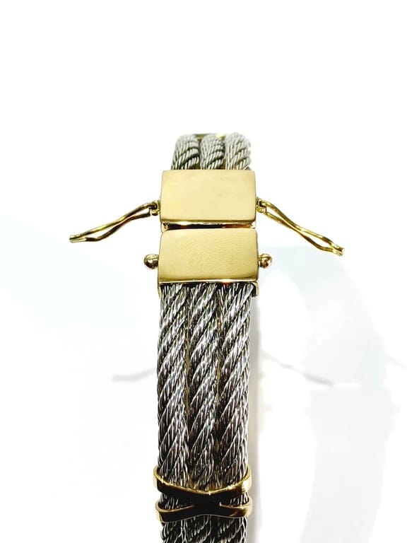 Yellow gold bracelet and silver - Image 14