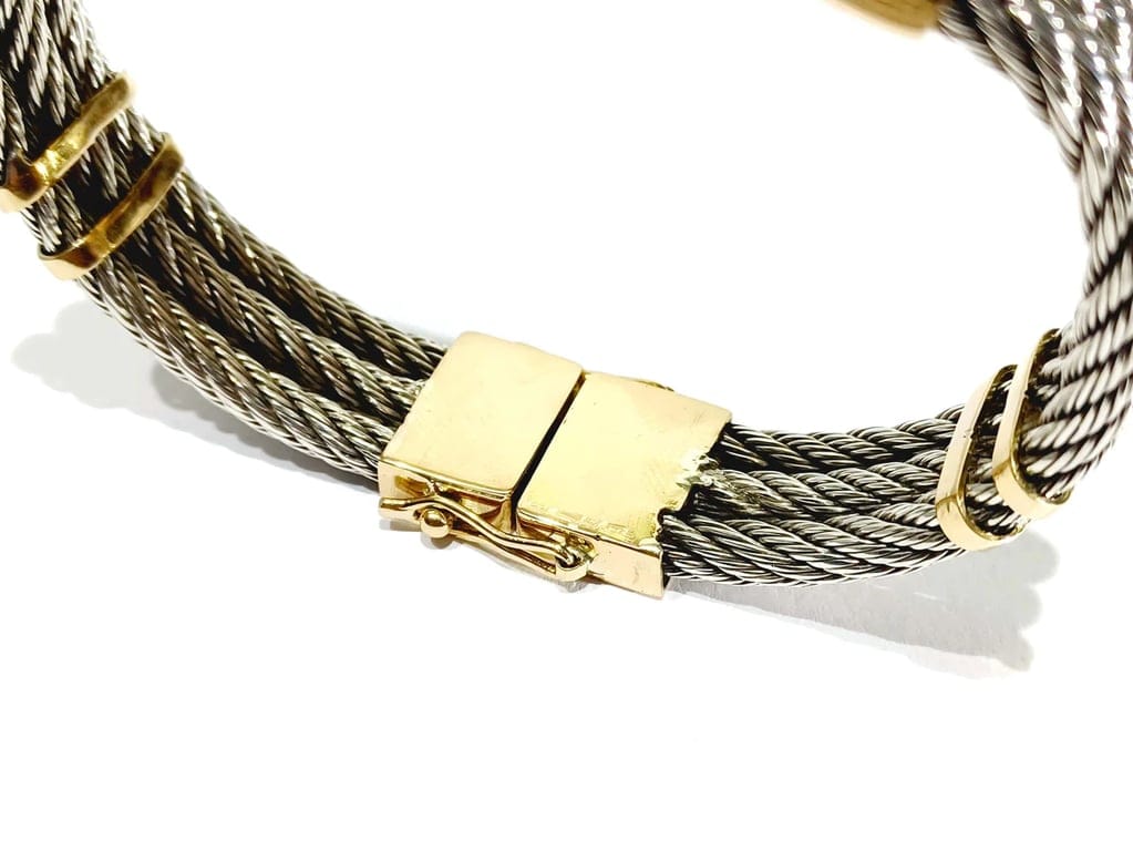 Yellow gold bracelet and silver - Image 9