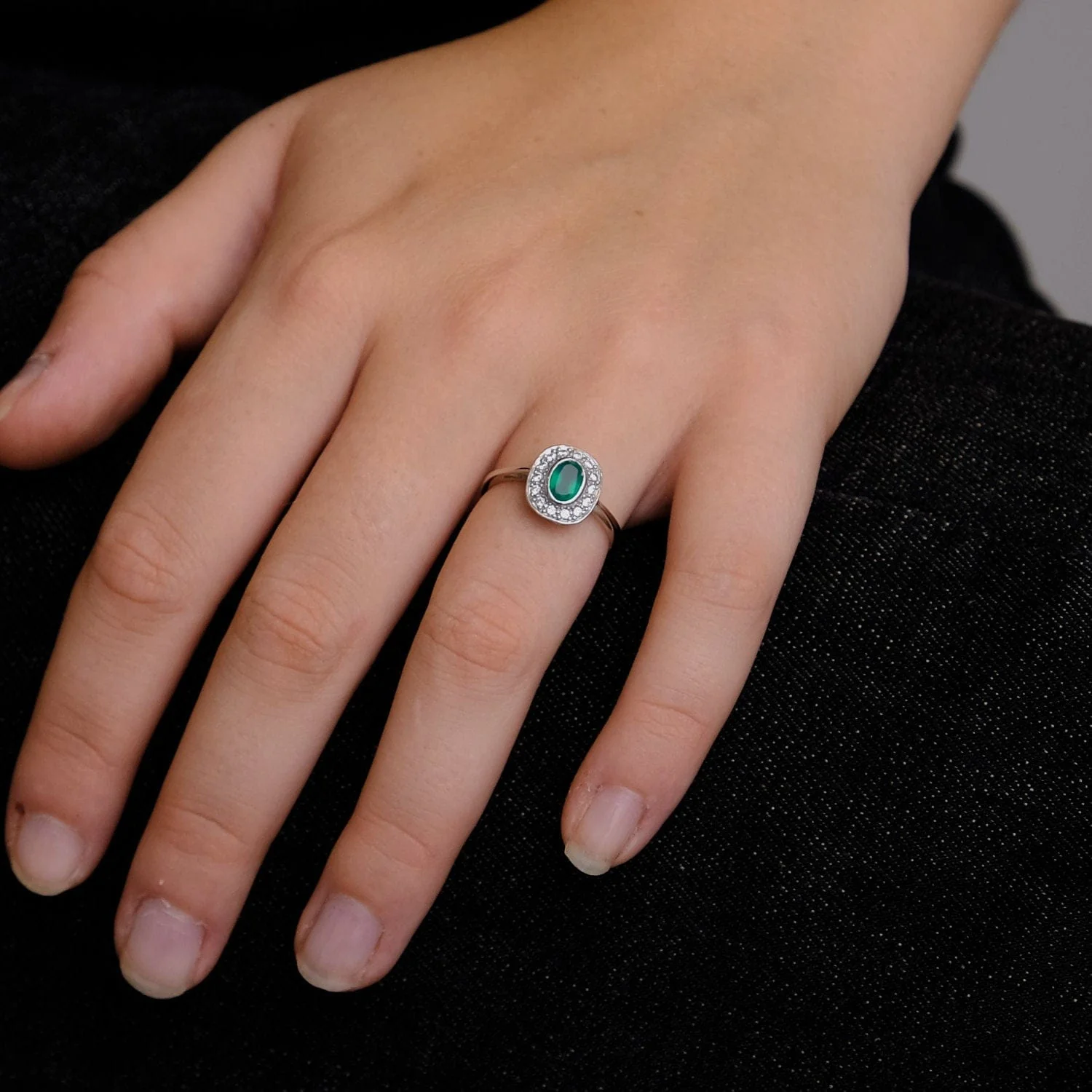 Ring in silver & Green Agate - Image 12