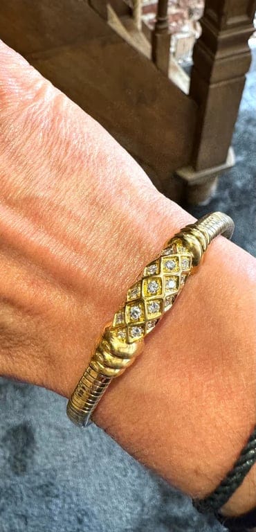 CARTIER - Two Gold & Diamond Bracelet - Image 2