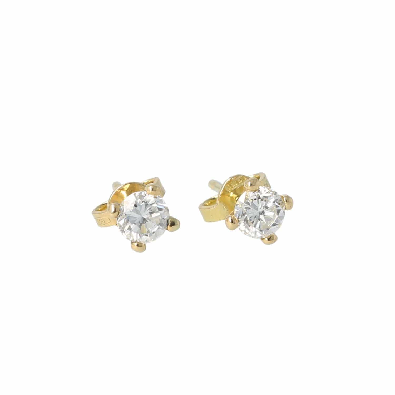 Gold and diamond earrings