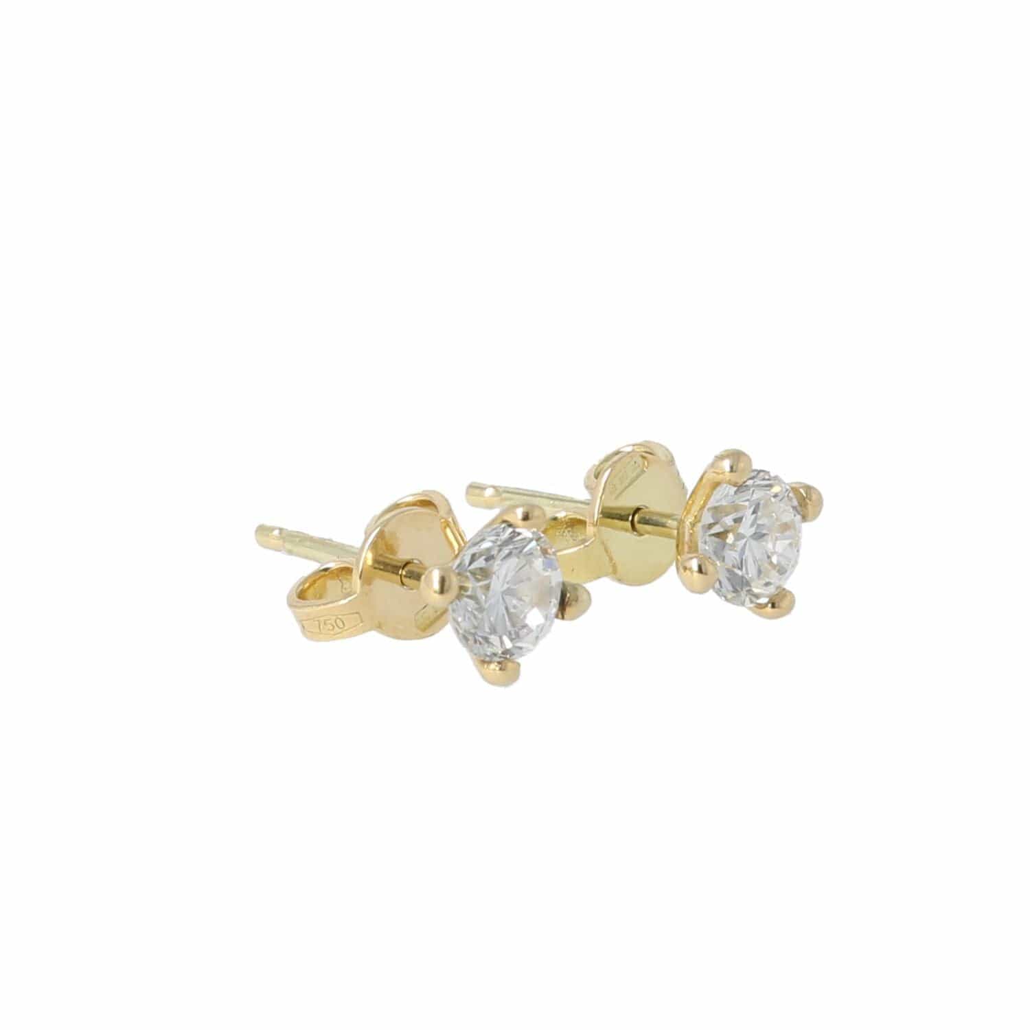 Gold and diamond earrings - Image 2