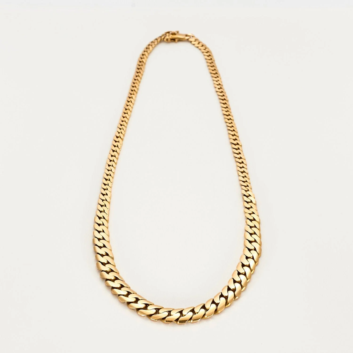Solid Rose Gold English Curb Chain Necklace