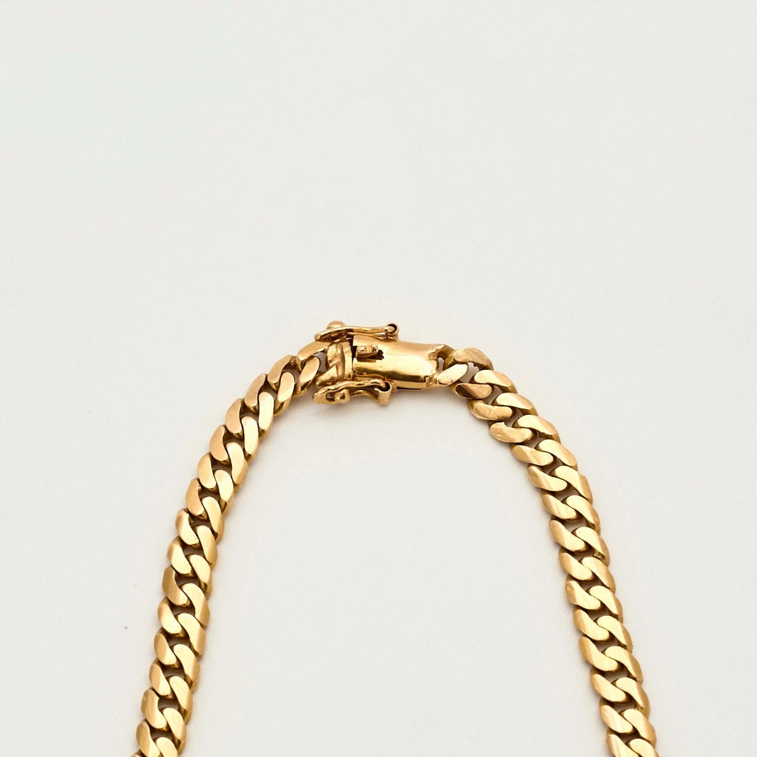 Solid Rose Gold English Curb Chain Necklace - Image 3