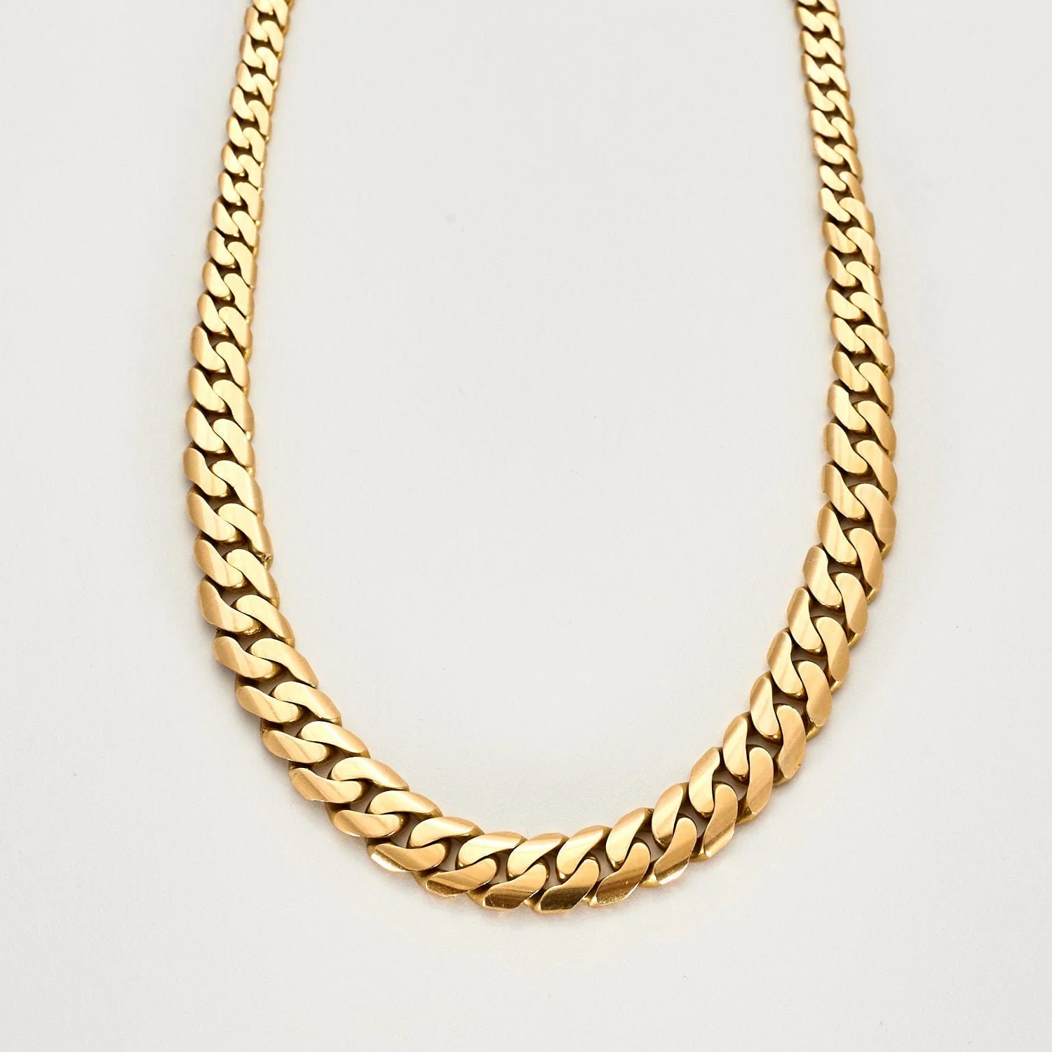 Solid Rose Gold English Curb Chain Necklace - Image 4