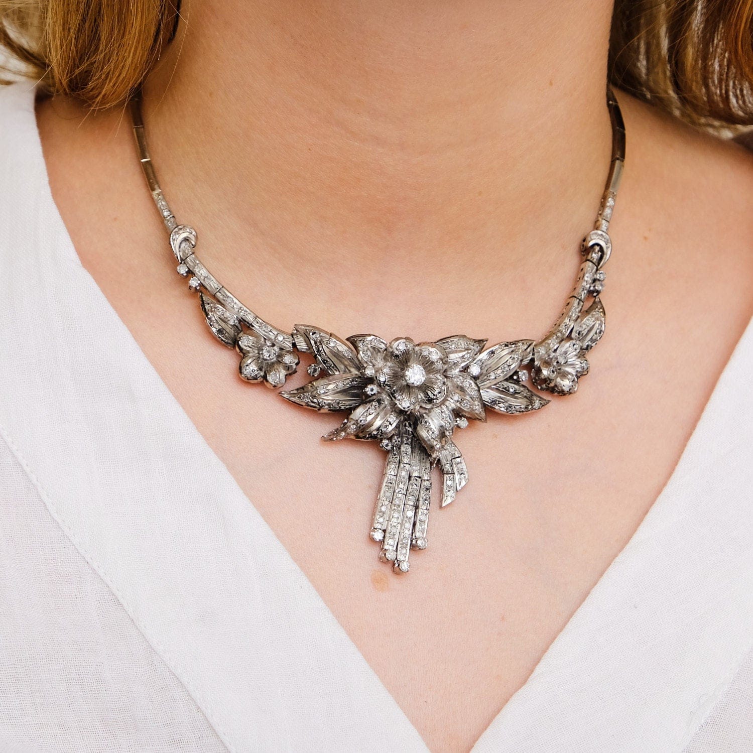Diamond Necklace Art Deco - Image 6