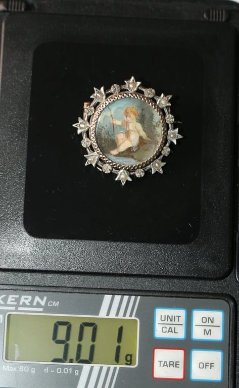 Brooch silver 19th century miniature - Image 13