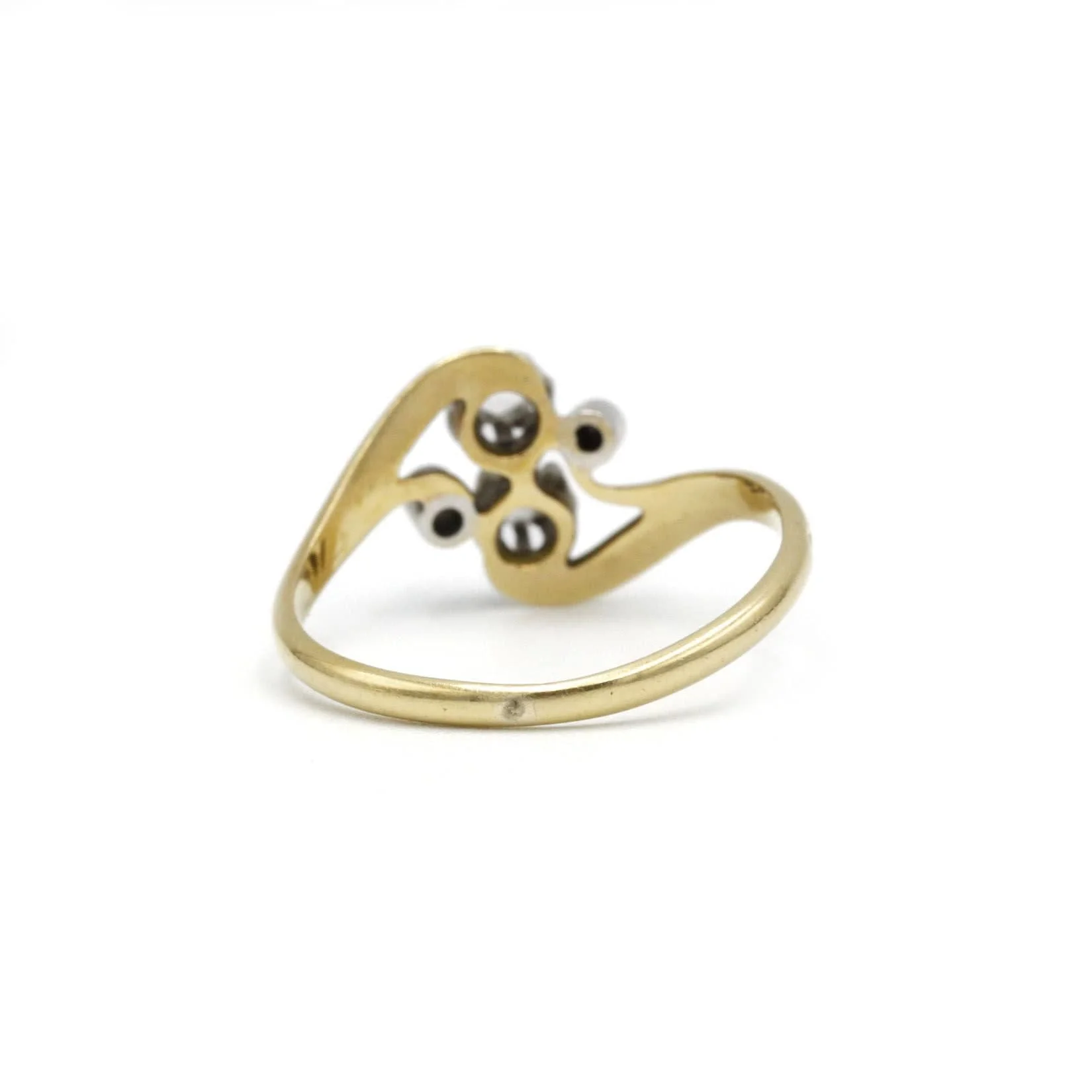 Yellow gold and white diamond ring - Image 3