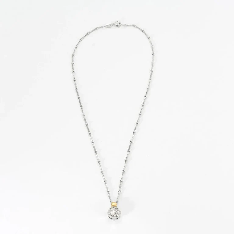WHITE GOLD DIAMOND FLOWER PENDANT - Image 3