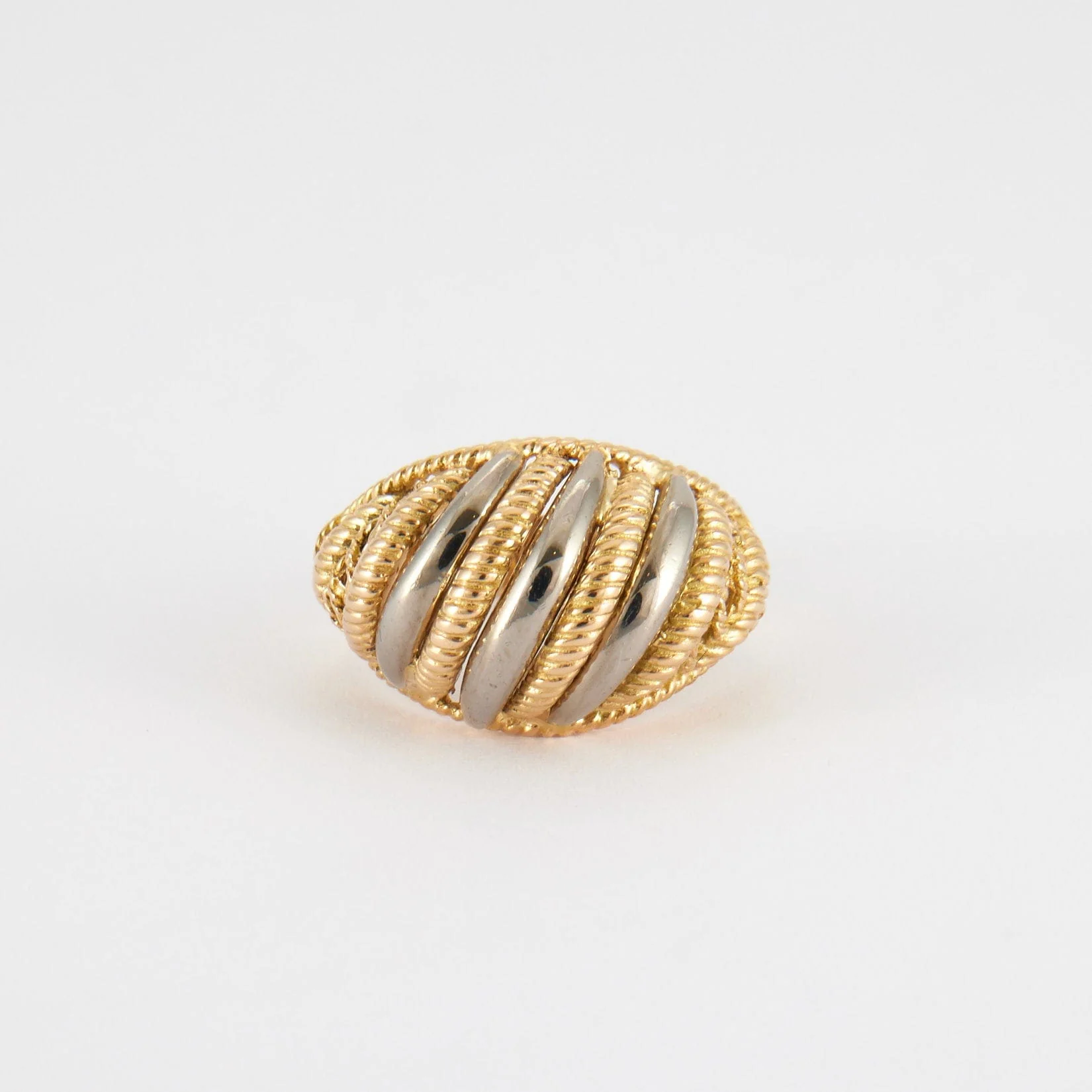 Yellow and white gold ring
