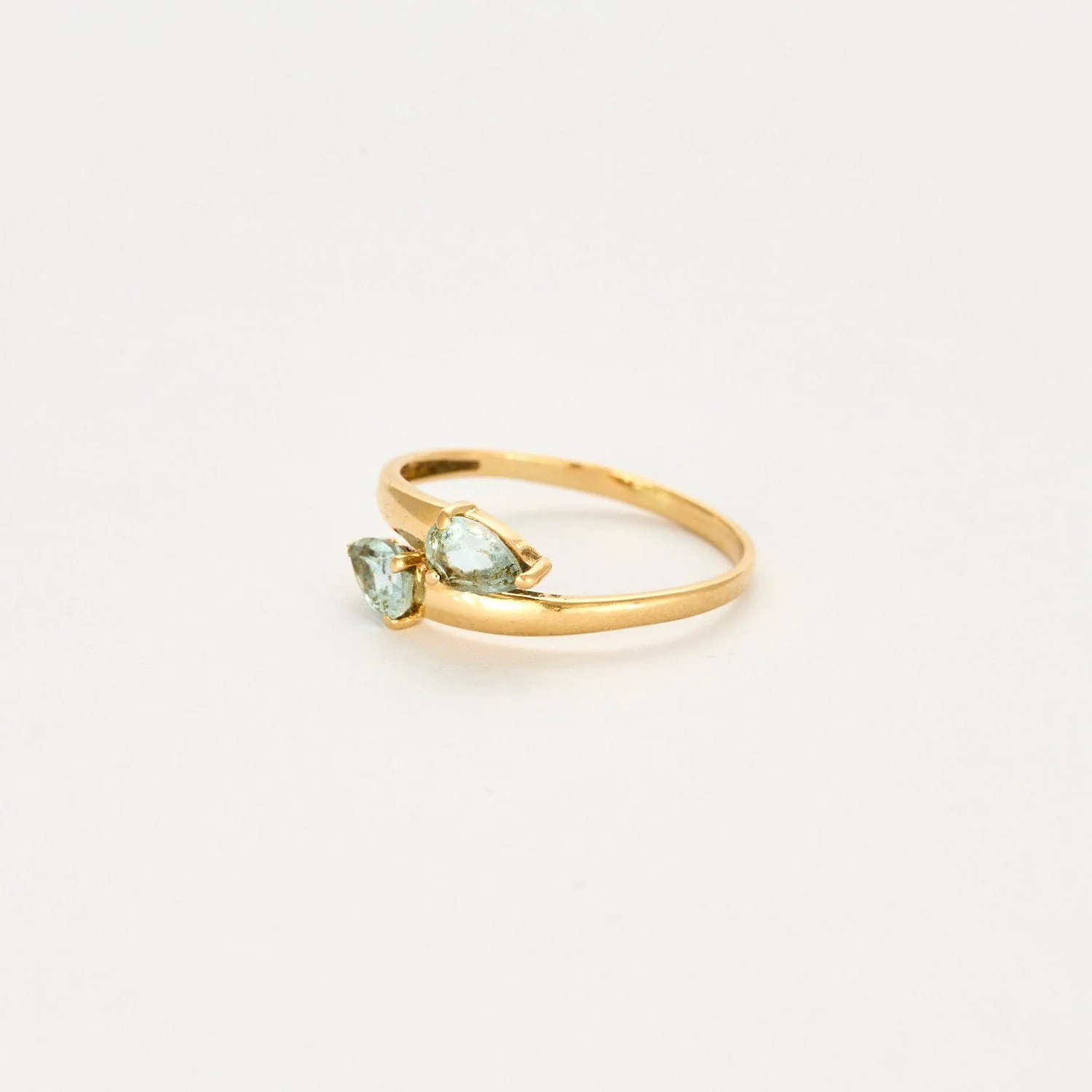 Ring Toi & Moi yellow gold aquamarines - Image 3