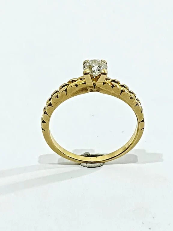 Solitaire Ring Yellow Gold Diamond 0.30ct - Image 10