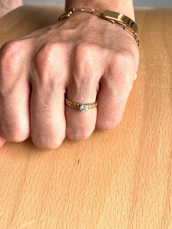 Solitaire Ring Yellow Gold Diamond 0.30ct - Image 3