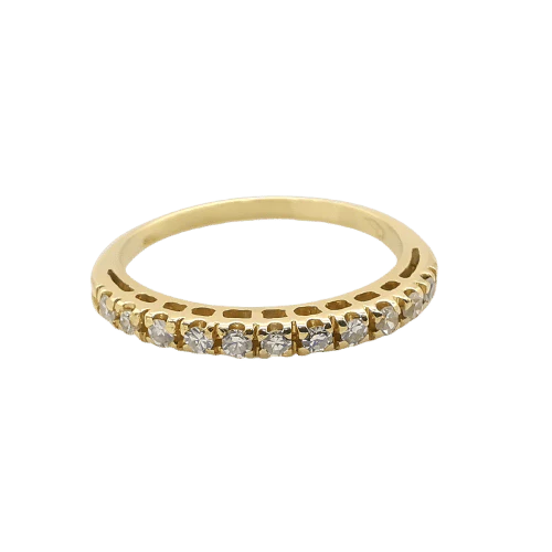 Yellow gold and diamond ring
