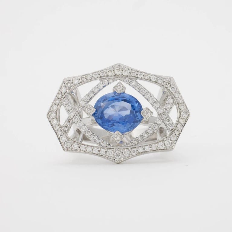 Sapphire and diamond ring - Image 8