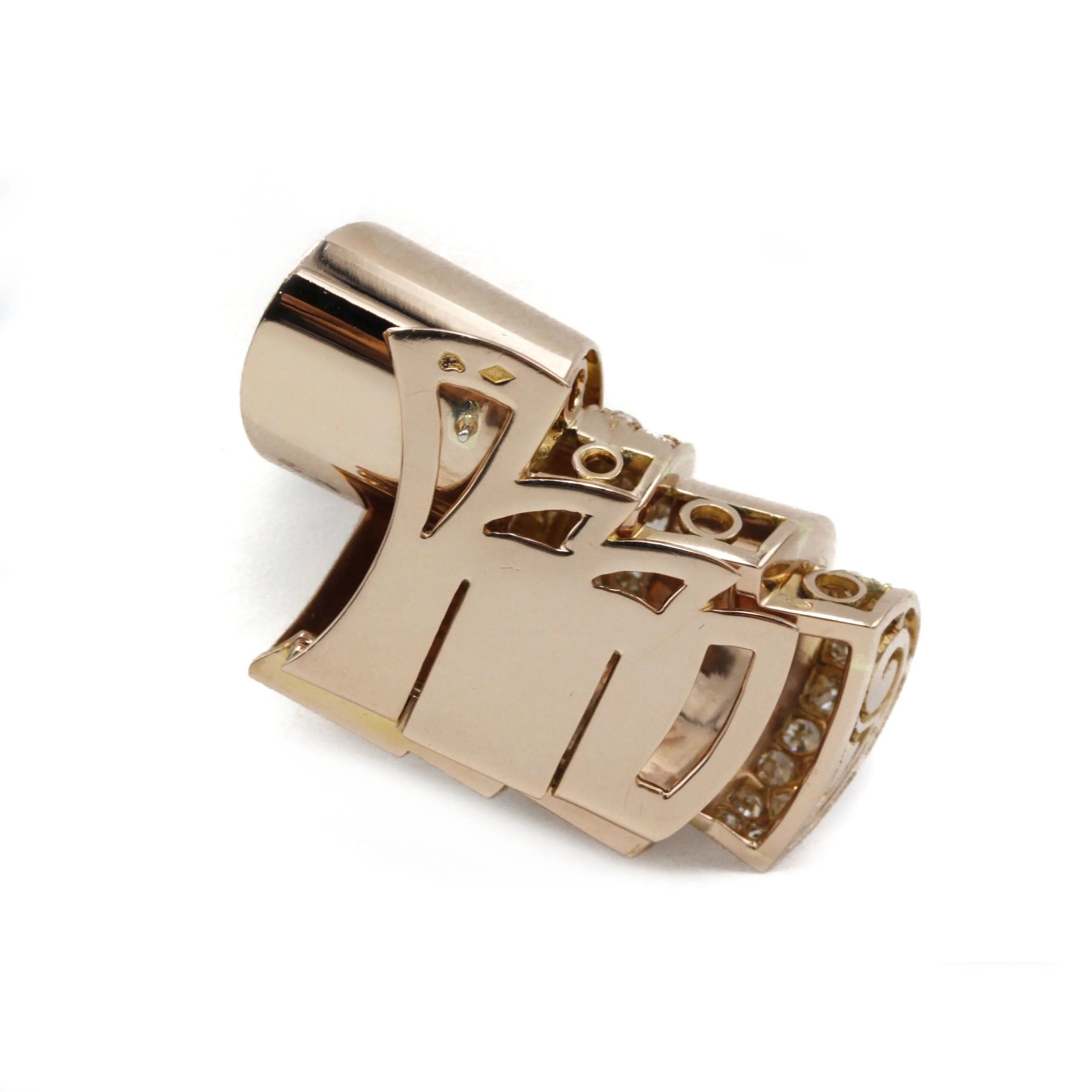 Rose gold diamond clip - Image 3