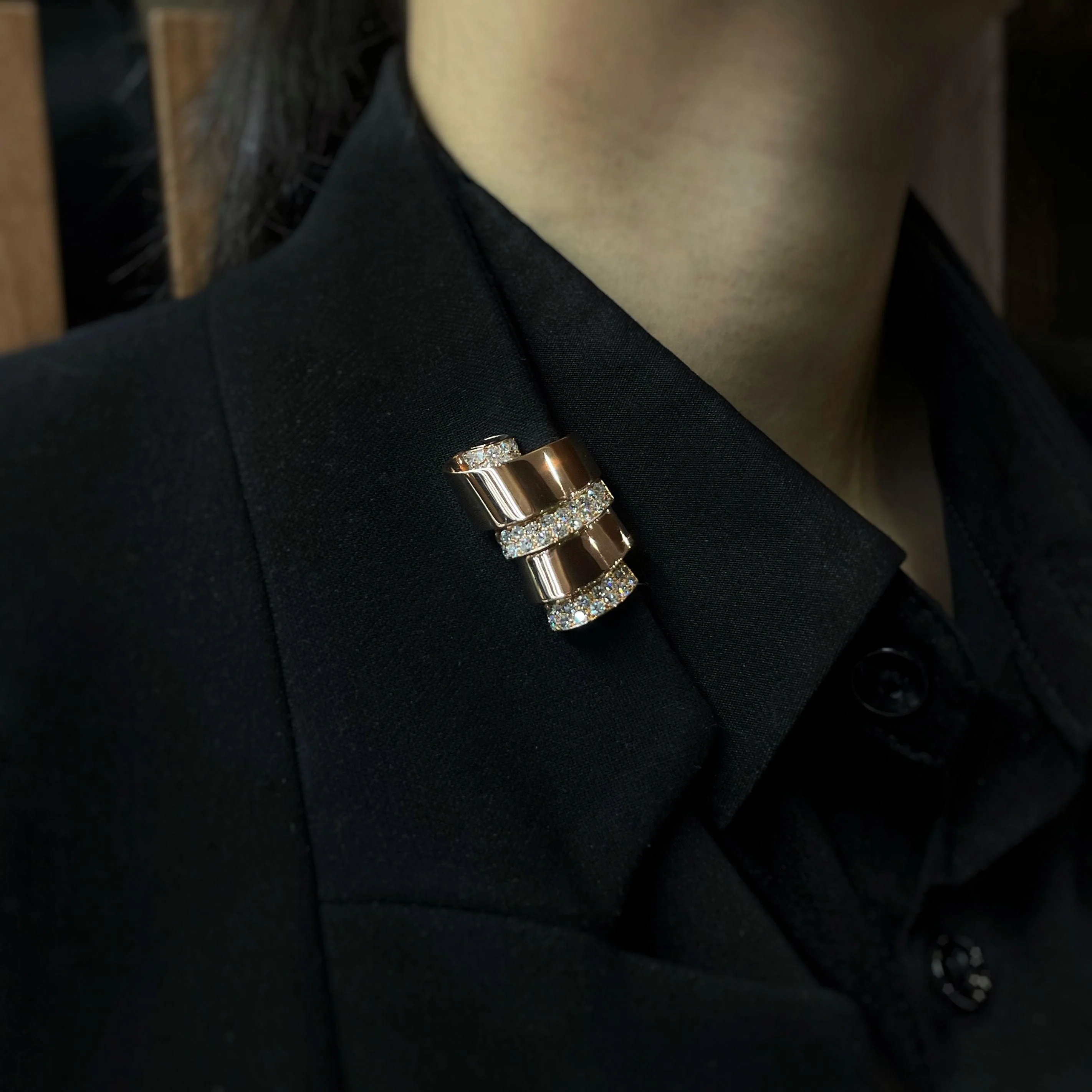 Rose gold diamond clip - Image 6