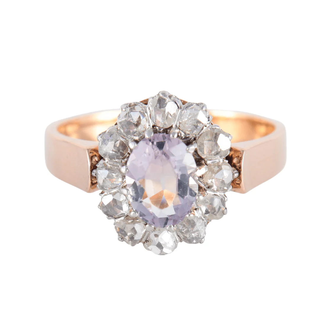 Antique Amethyst Diamond Ring