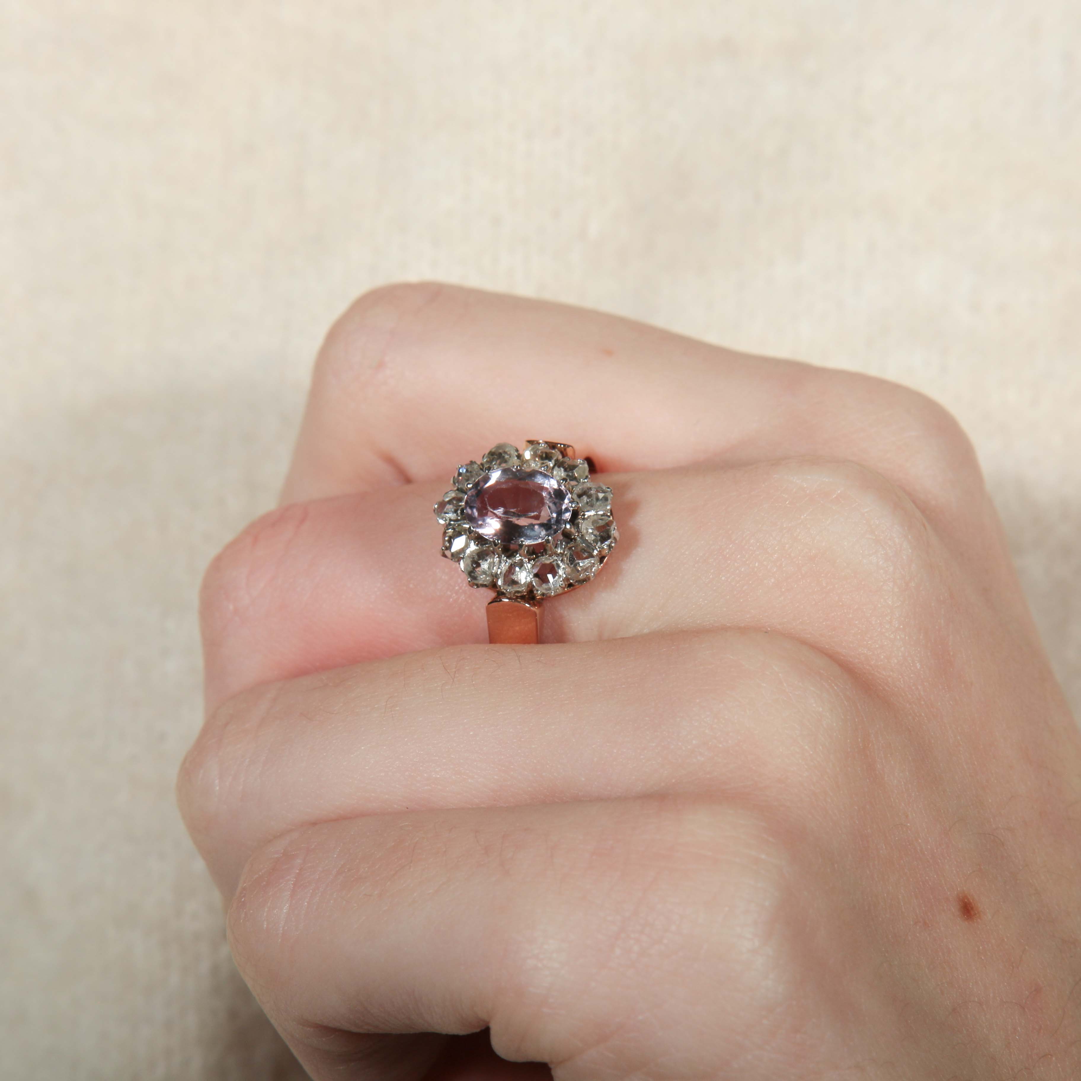 Antique Amethyst Diamond Ring - Image 3