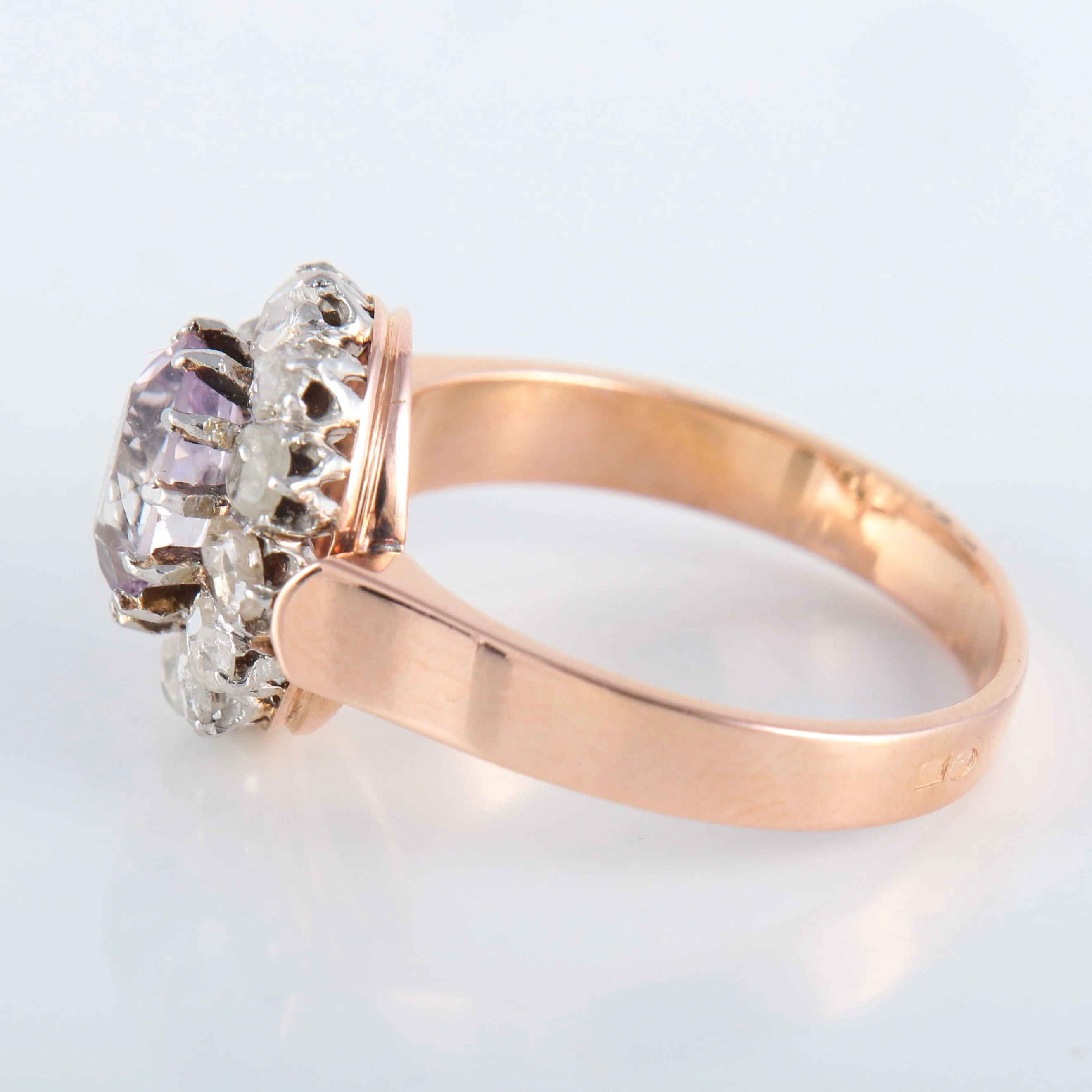 Antique Amethyst Diamond Ring - Image 5