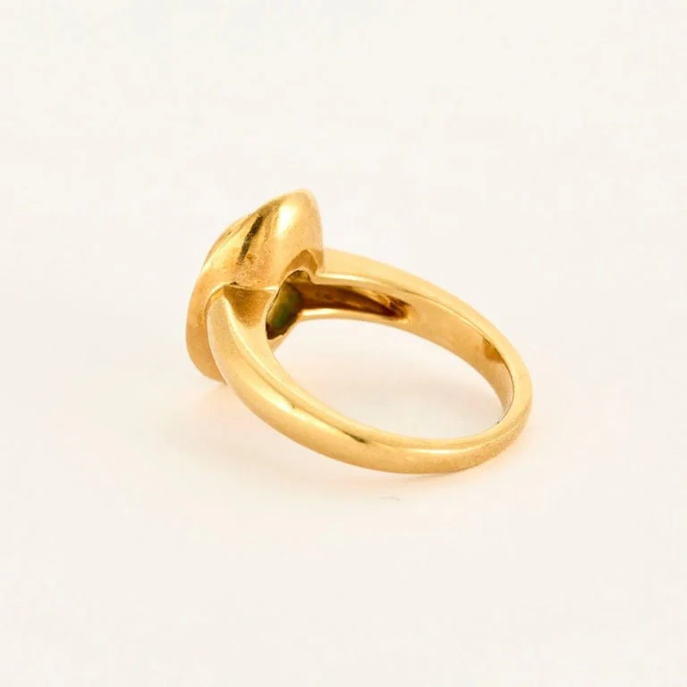 Yellow gold emerald diamond ring - Image 5