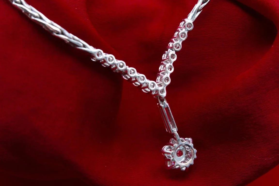 Necklace Daisy white gold, diamonds  - Image 6