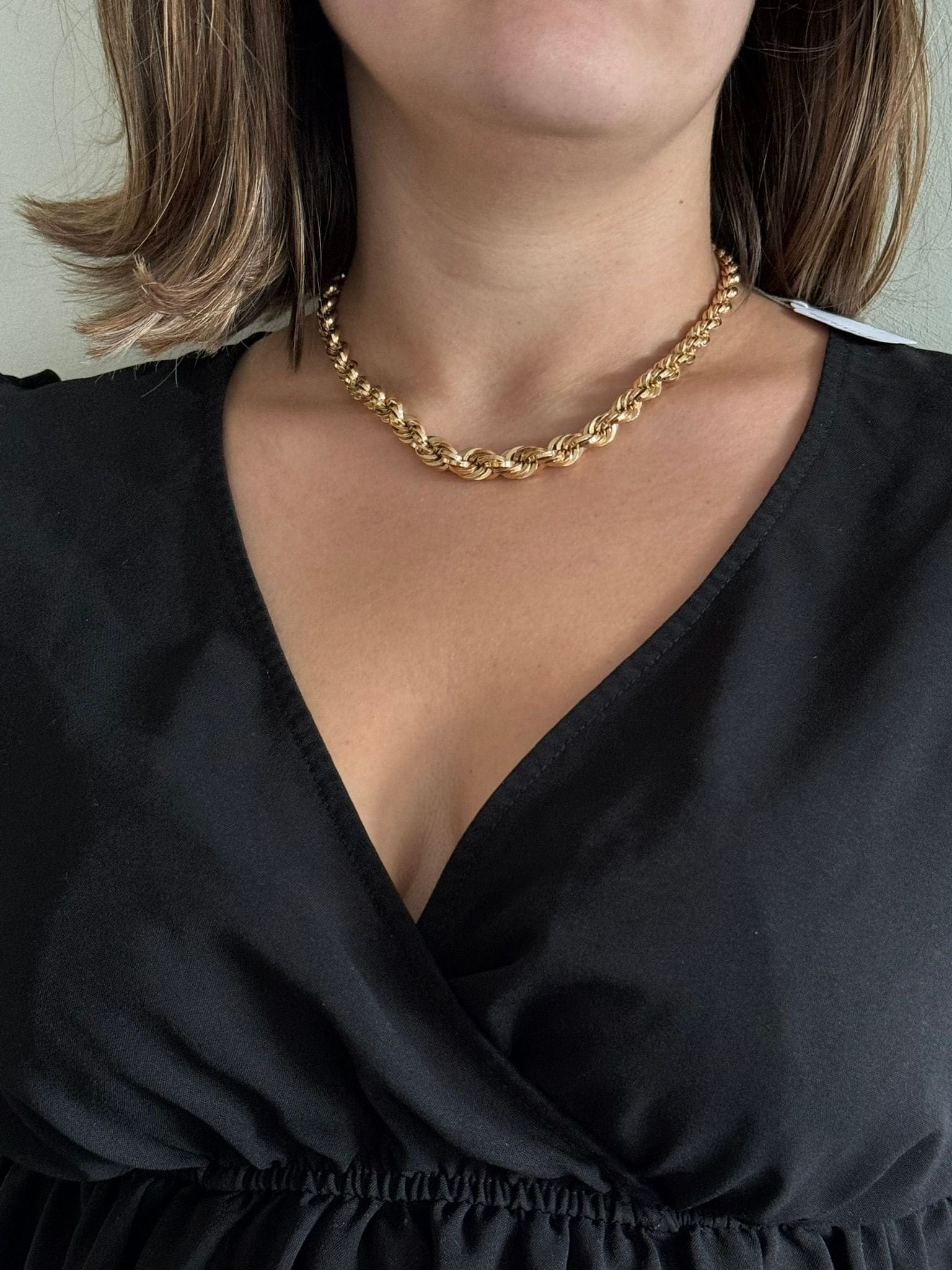 Rose Gold Mesh Rope Necklace - Image 2