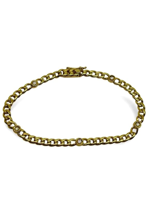 Yellow gold bracelet and 0.40 ct diamonds 