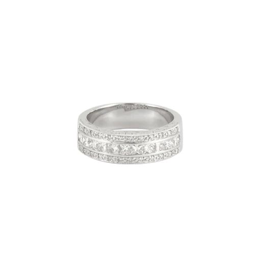 White gold and diamond ring